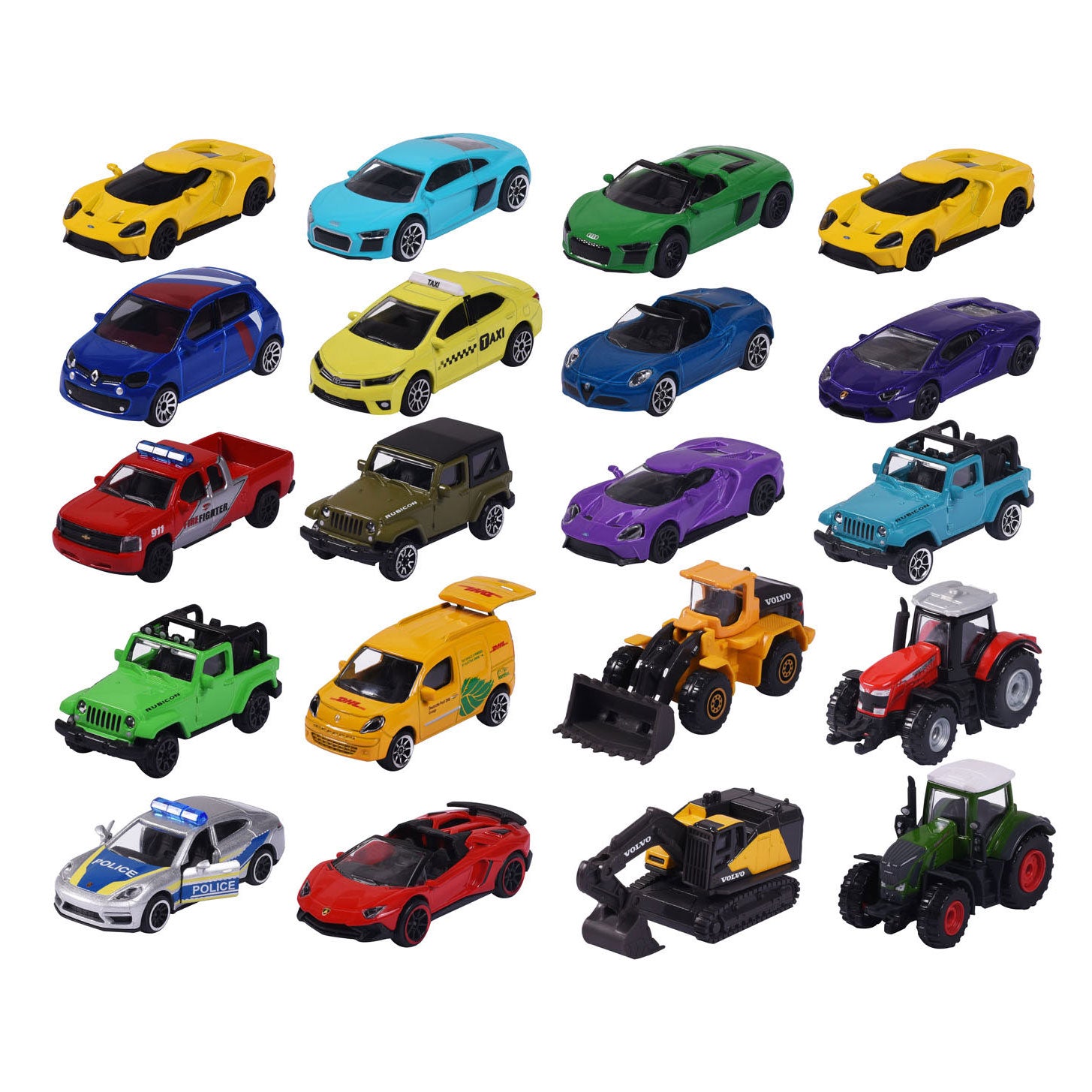 Majorette straatauto's auto's, 5st.