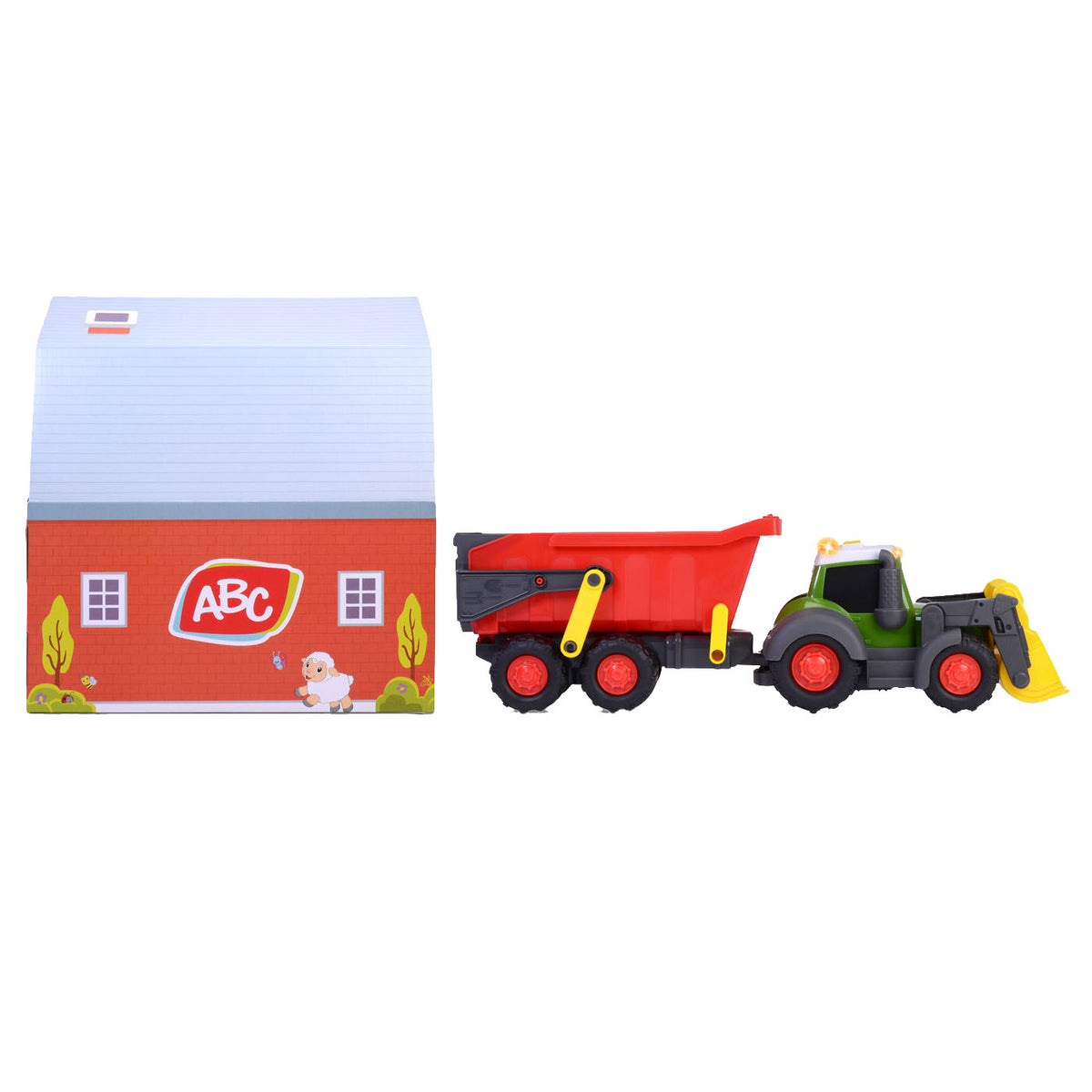 Dickie toys abc fendti farm trailer 65 cm -licht geluid - speelgoedvoertuig