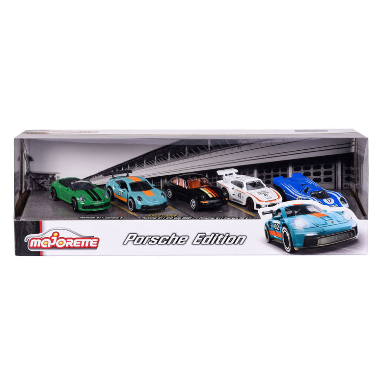 Cadeaupakket van Majorette Porsche Motorsport Auto, 5st.