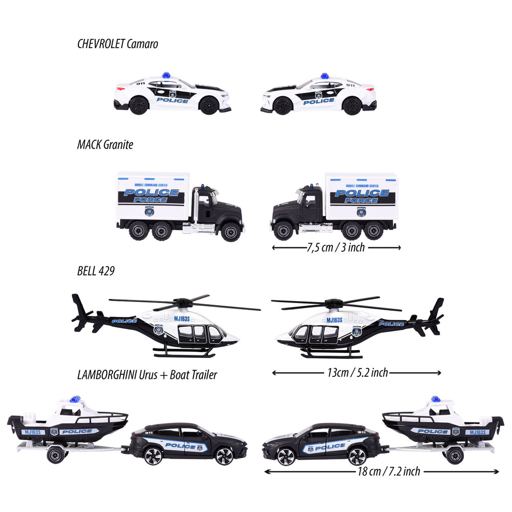 Majorette Police Force Auto's geschenkverpakking, 4st.