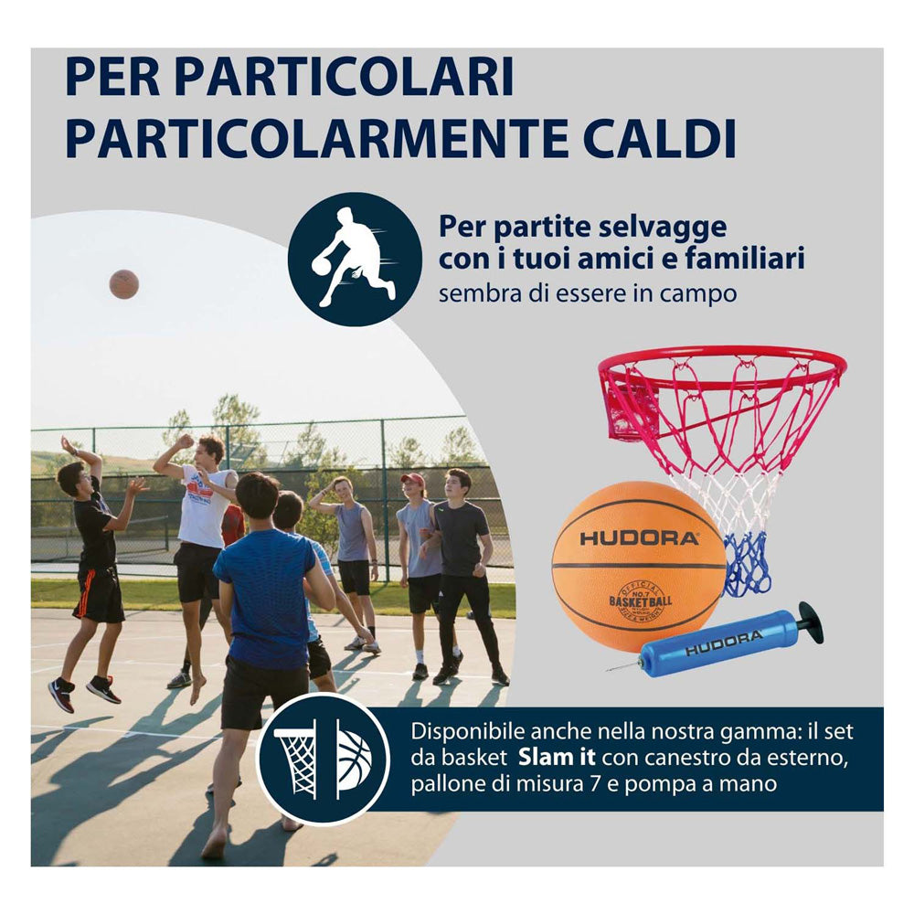 Hudora basketbalring metaal met netje