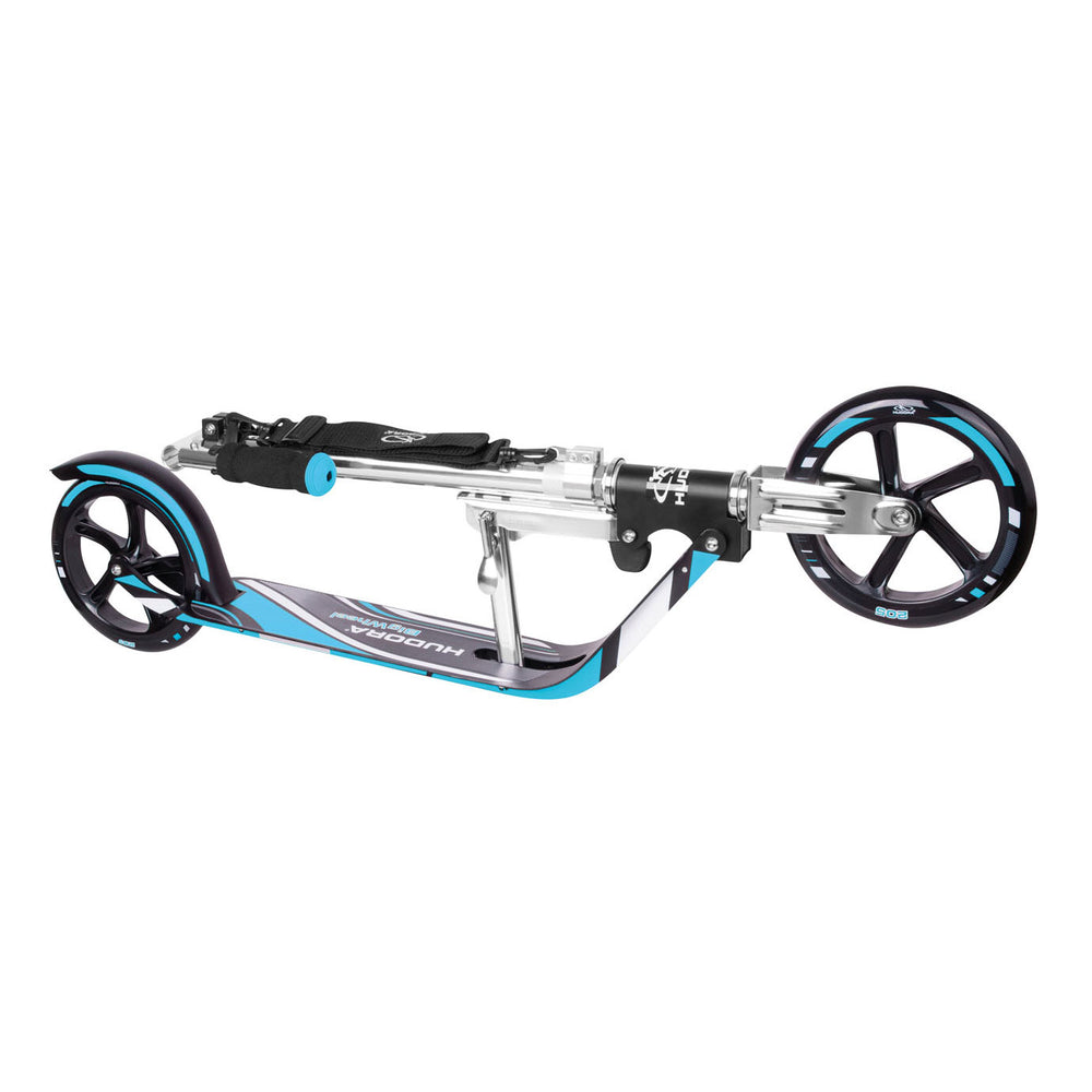 Hudora scooter groot wiel step rx205 - zwart blauw