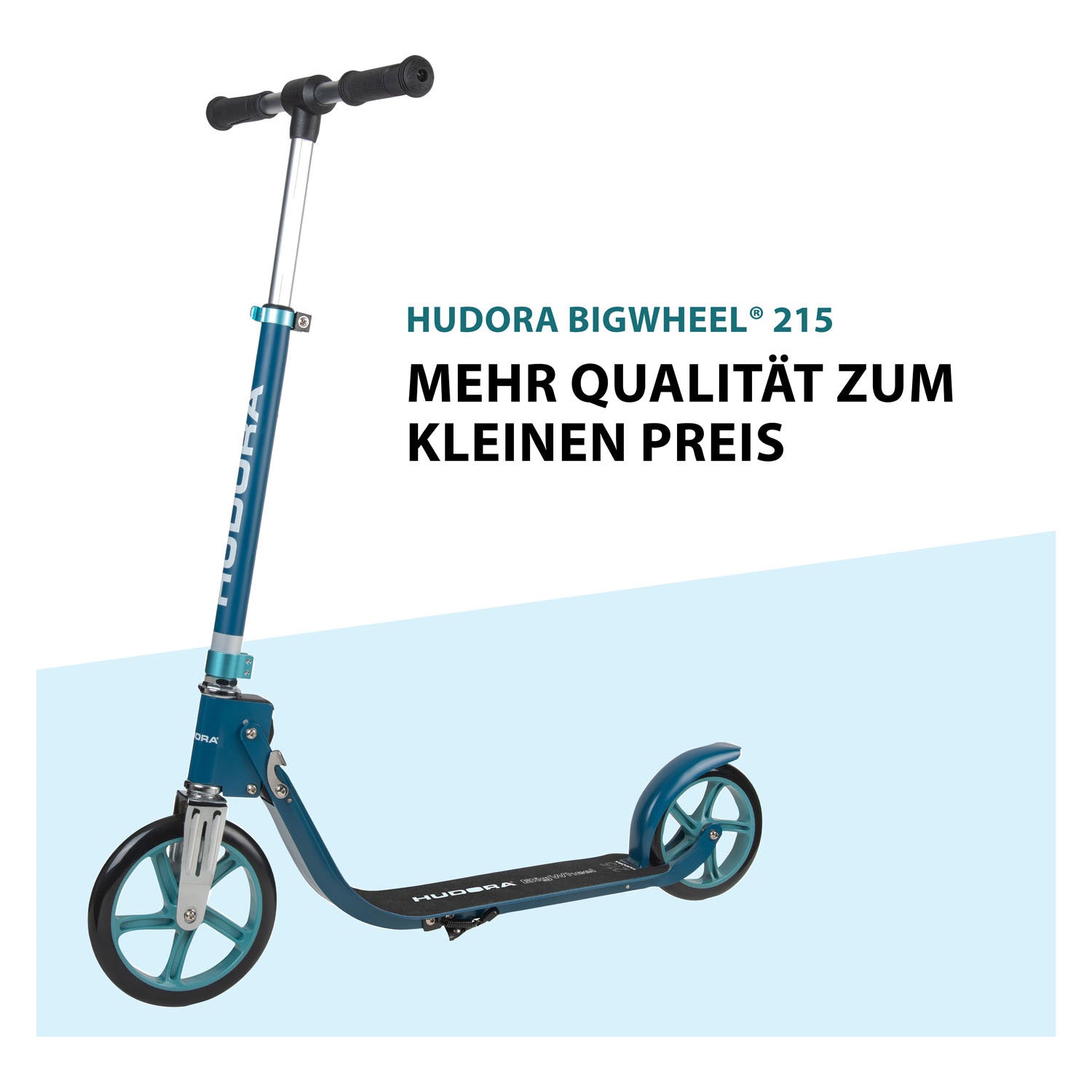 HUDORA Big Wheel Step 215 Scooter Step - Azuur Blauw