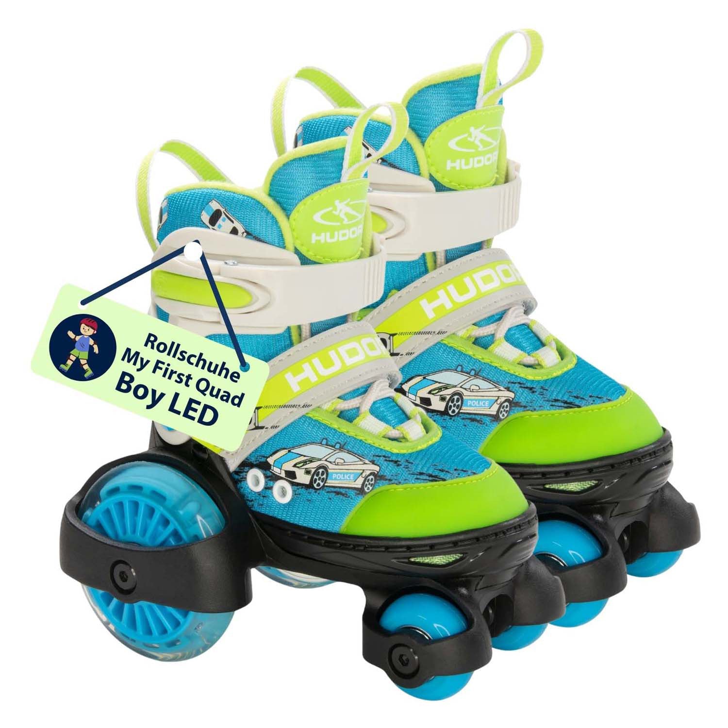 Hudora rolschaatsen my first quad led auto, maat 30-33