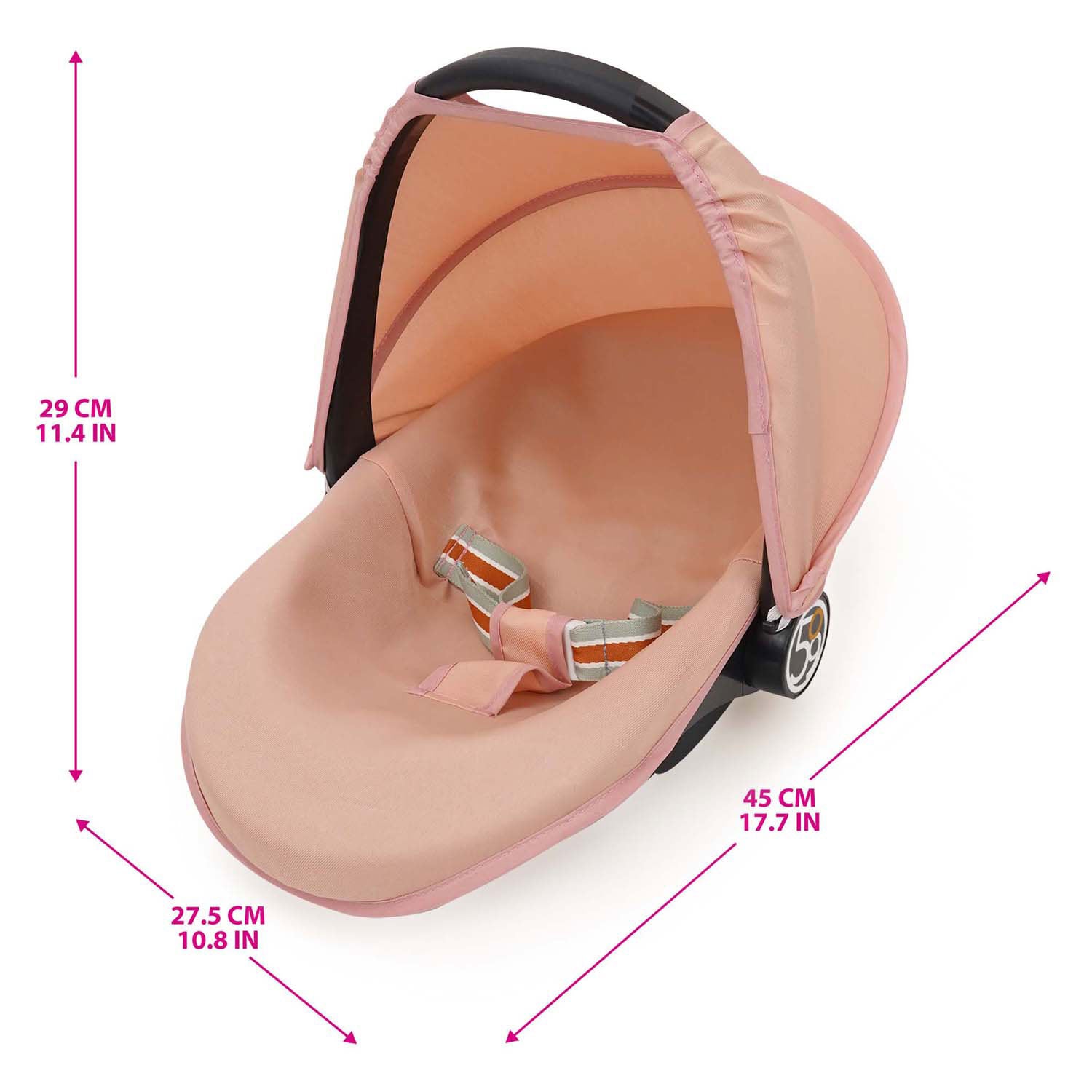 3-in-1 poppenautostoel - roze