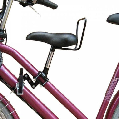 Zadel kinderzitje op buis damesfiets