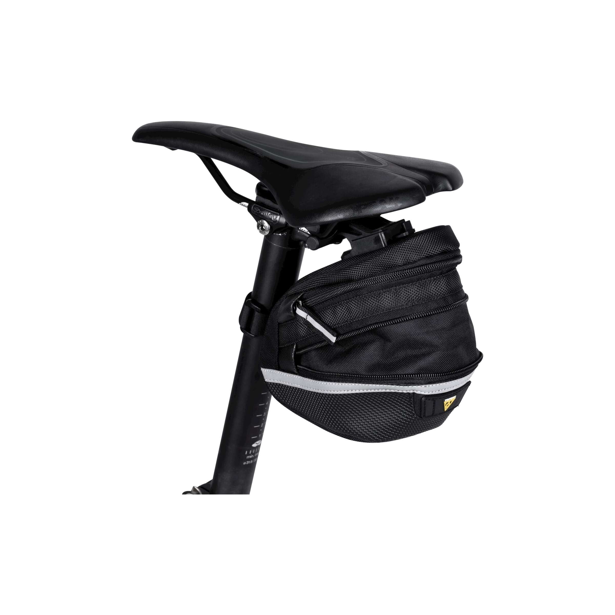 Topeak zadeltas WP II M, Zwart, Waterafstotend, Polyester, Adapter, 1,25L, QuickClick, Reflecterend, 152g