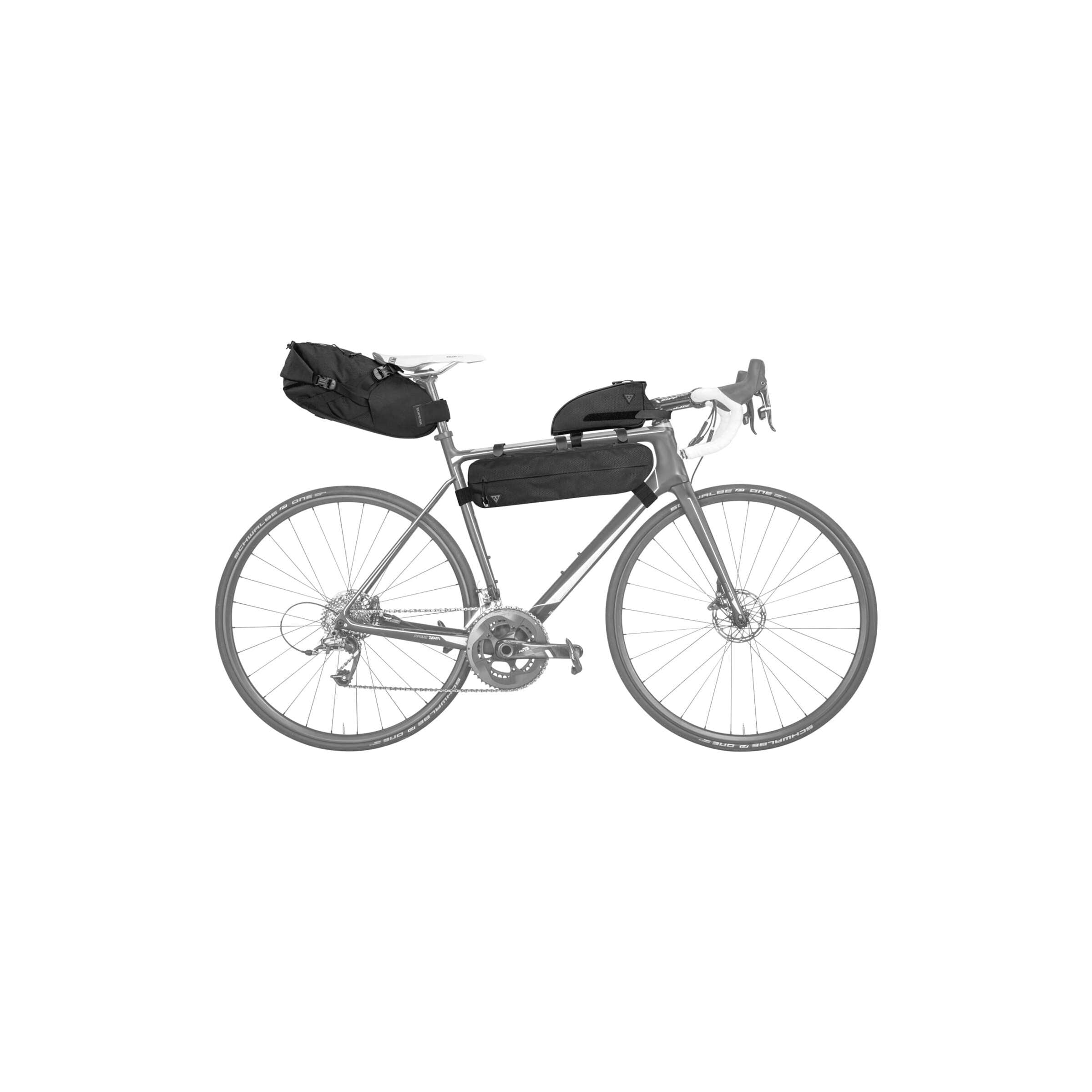 Topeak frametas MidLoader 6L zw, Nylon banden, Zwart