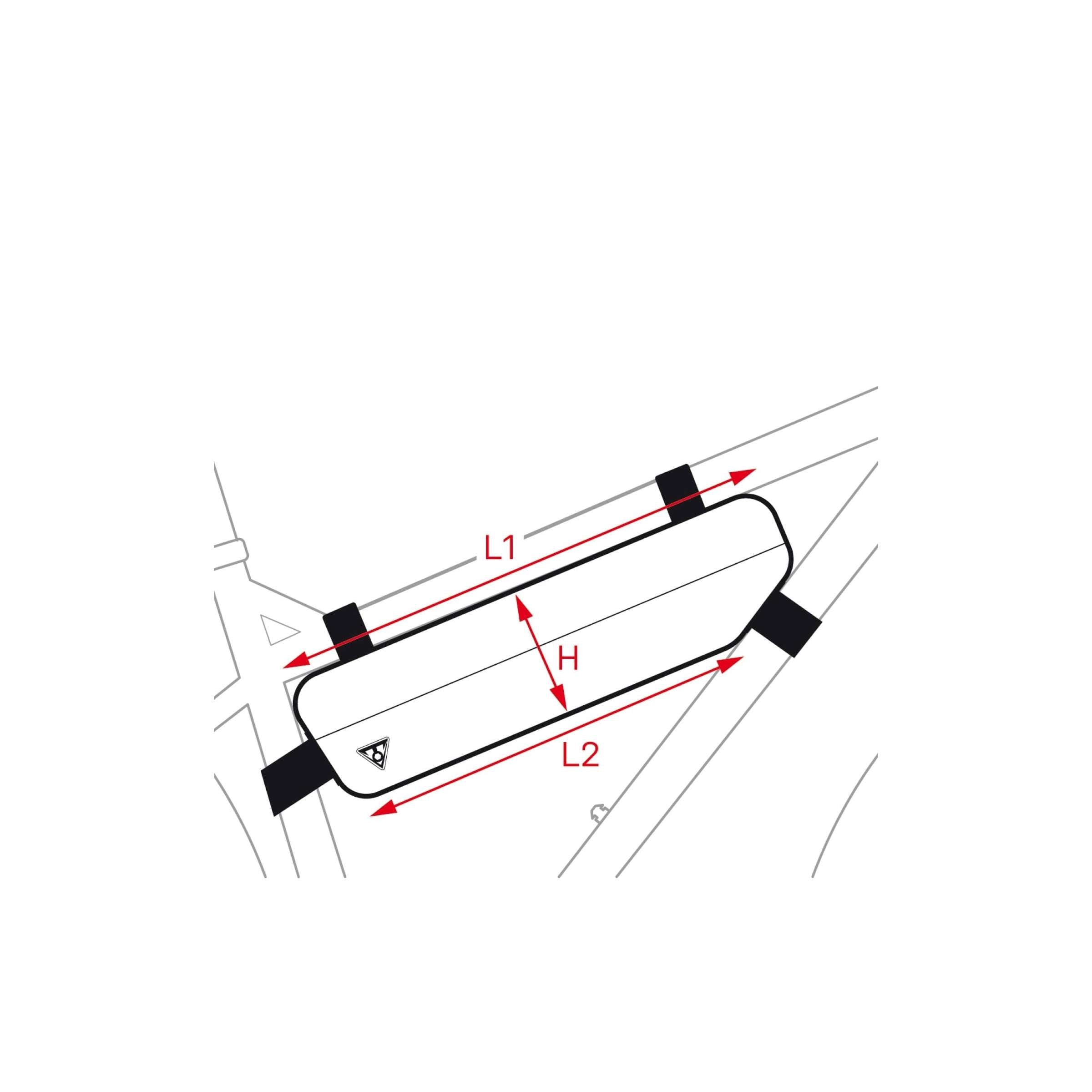 Topeak frametas MidLoader 6L zw, Nylon banden, Zwart