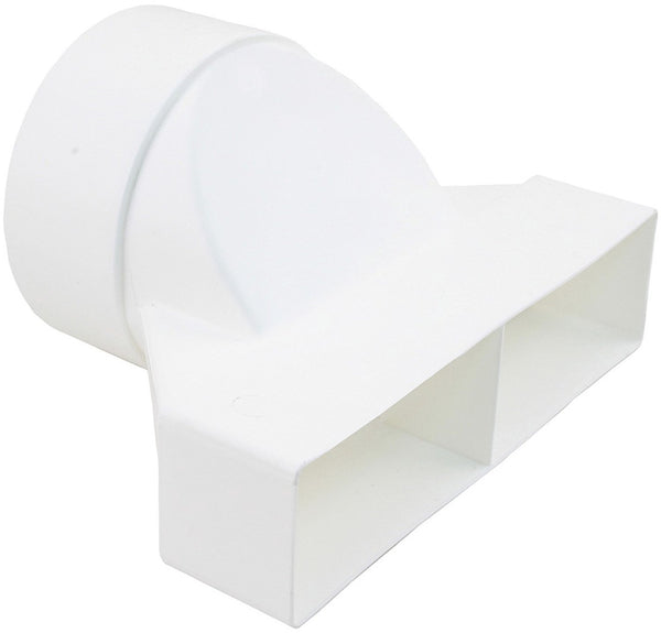 Starx overgangstuk rond naar rechthoek - diameter ø125 mm naar 2x110x54 mm - recht model - gemaakt van kunststof - kleur wit - rookgasafvoermateriaal - ventilatie overgangsstuk voor afvoersystemen
