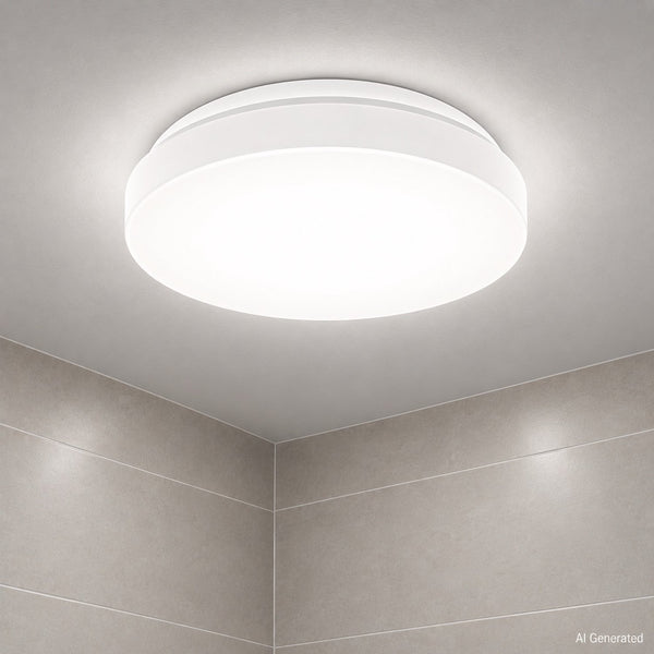B.k.licht - led badkamerverlichting - plafondlamp - witte badkamerlamp - ip44 - ø29cm - 4.000k - 1.200lm - 12w