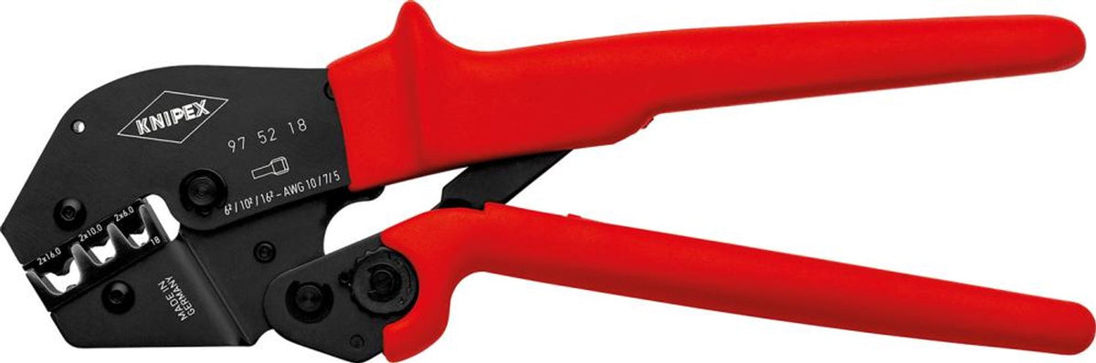 Knipex krimptang | lengte 250 mm | 2x6, 2x10, 2x16 (awg 2x10, 2x7, 2x5) mm² | 1 stuk - 97 52 18