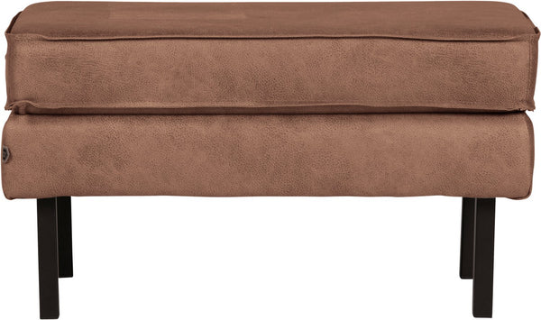 Woood rodeo hocker op poten - recycle leer - cognac - 45x84x54