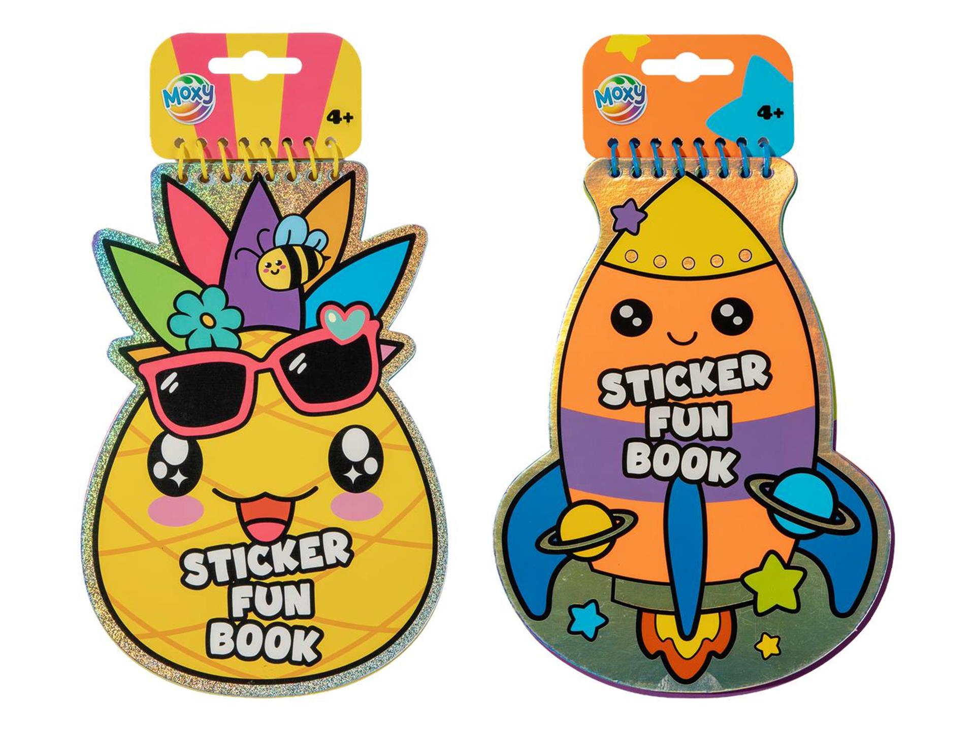 Moxy sticker-activity boek neon-holographic 15 pagina's 16x21cm, 2 stickervellen