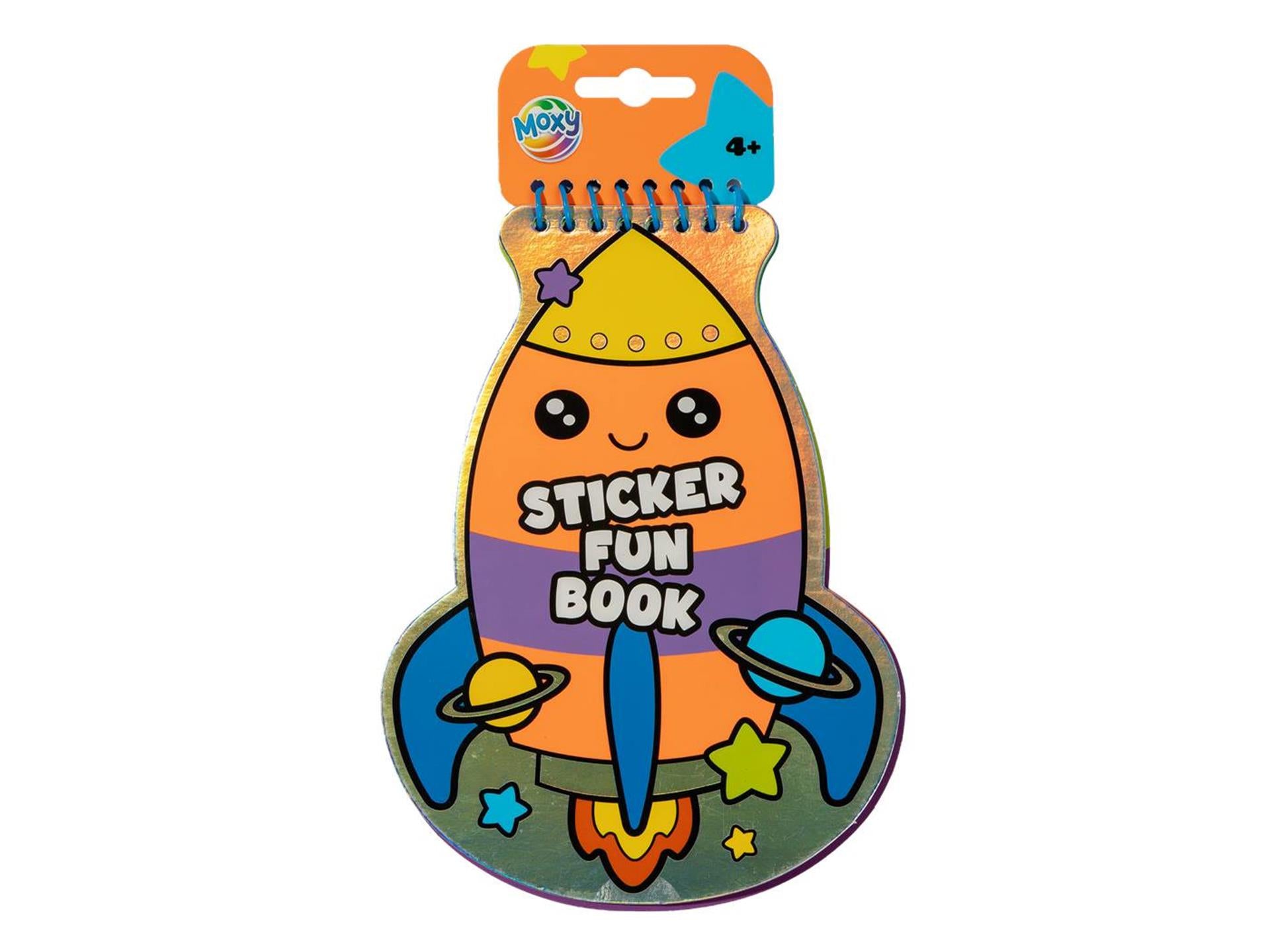 Moxy sticker-activity boek neon-holographic 15 pagina's 16x21cm, 2 stickervellen