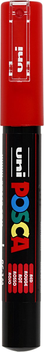Uni posca verfmarker 1mc rood - conische punt - 1 mm