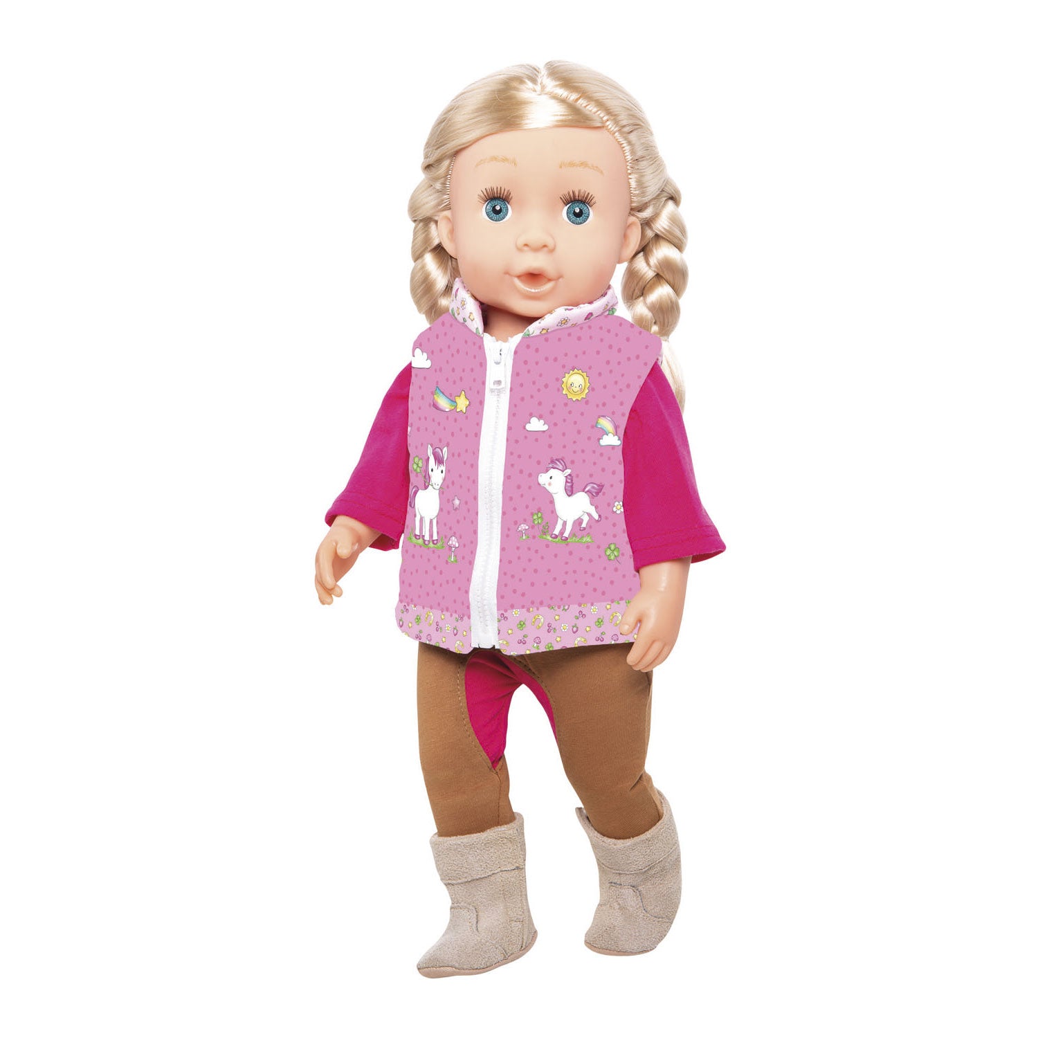 Heless poppenoutfit paardrijden - eenhoorn, 28-35 cm