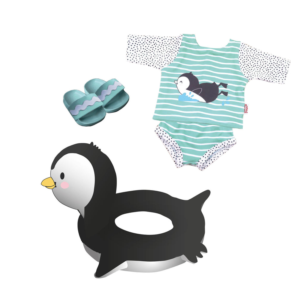 Heless poppen zwemset pinguin, 35-45 cm