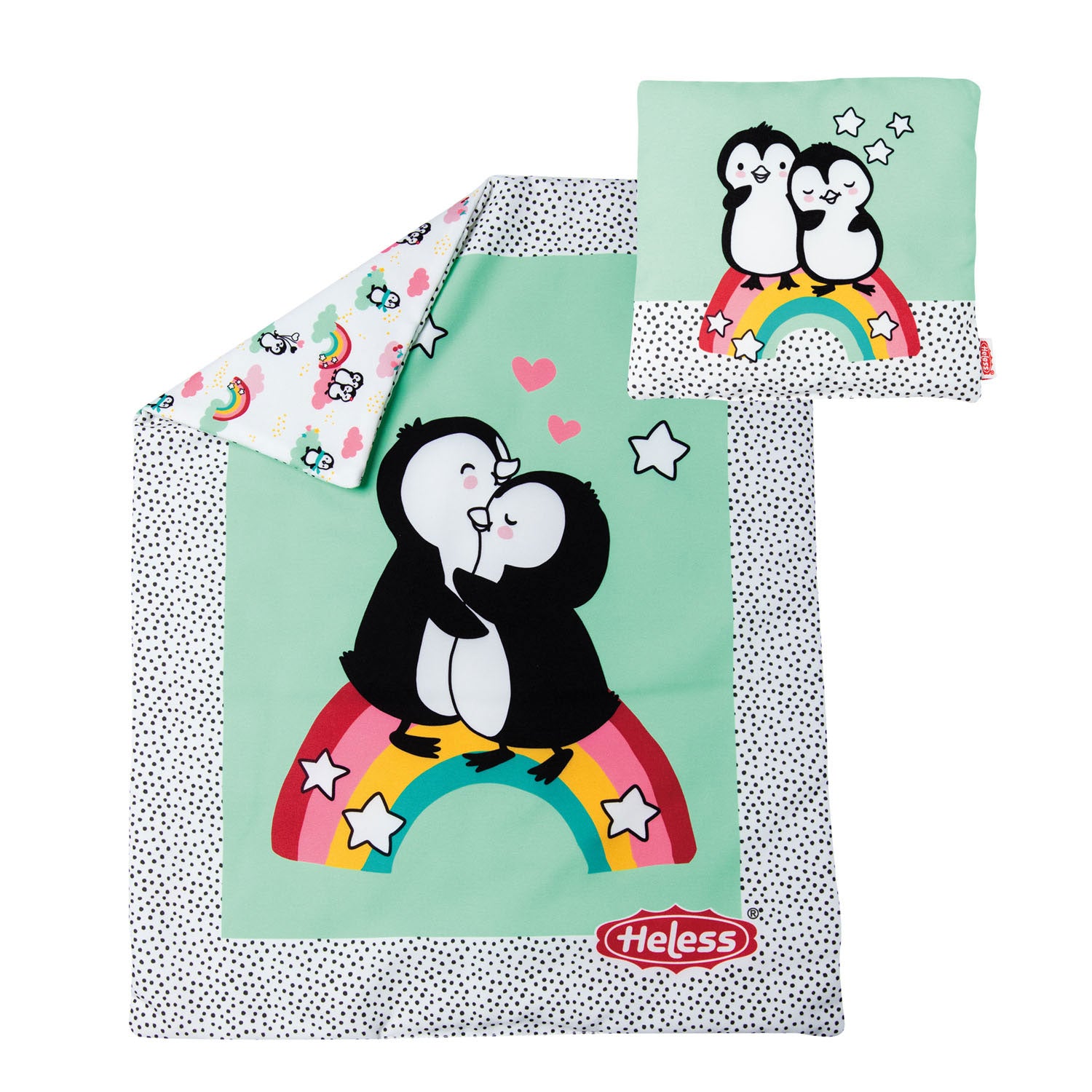 Heless poppendeken pinguin met kussen