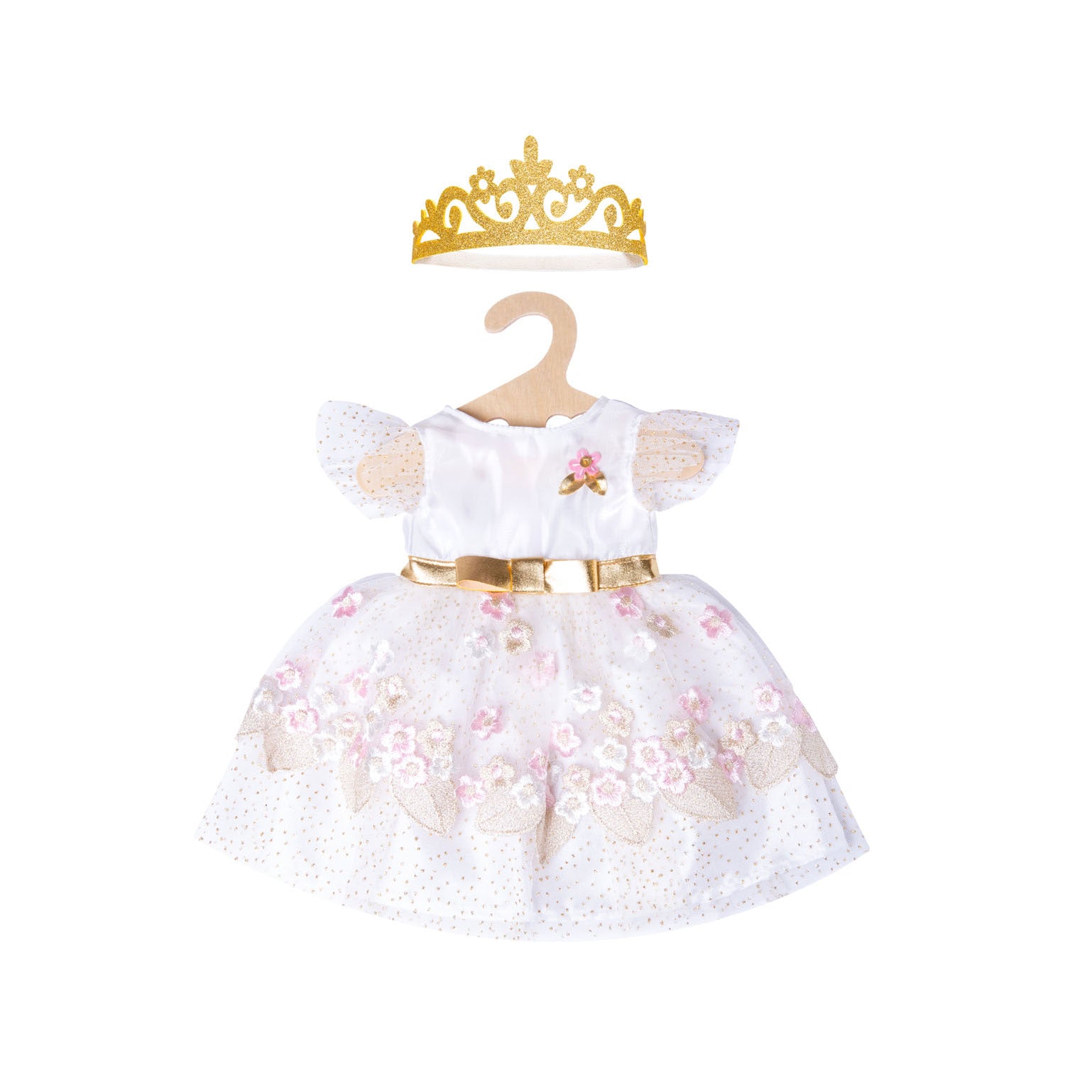 Heless poppenjurk prinses met kroon, 28-35 cm