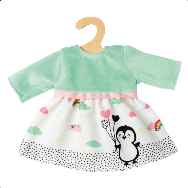 Heless poppenjurk penguin dots 35-45 cm katoen mintgroen wit