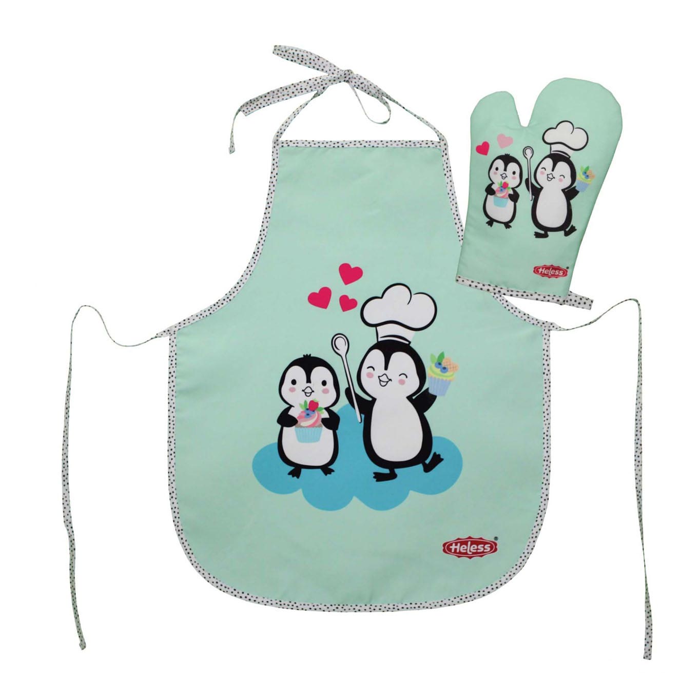 Heless Set Kinderkort en Ovenwant Pinguin