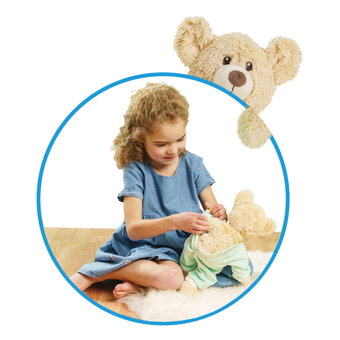 Heless Knuffel Pluche Teddy Regenboog 42cm