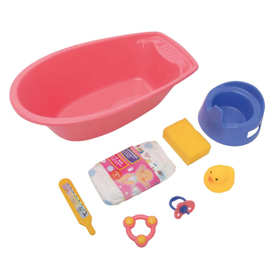 Poppenbad met Accessoires, 8dlg.