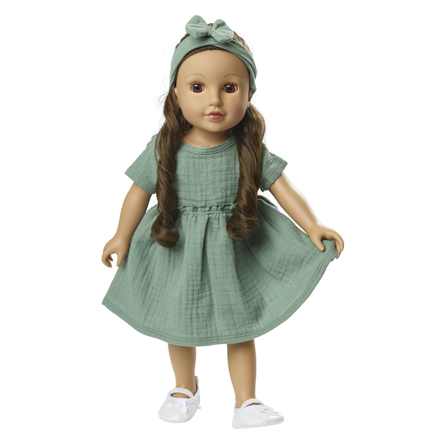 Heless Doll Dress Green with Ruffles, 35-45 cm