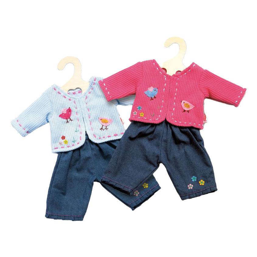 Heless jack met spijkerbroek roze, 35-45 cm