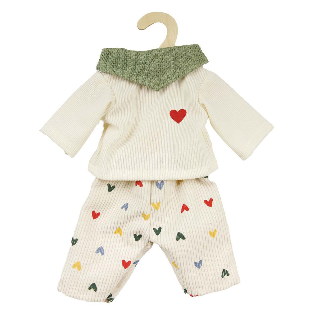 Heless poppen ribfluwelen broek hartjesconfetti, 28-35 cm