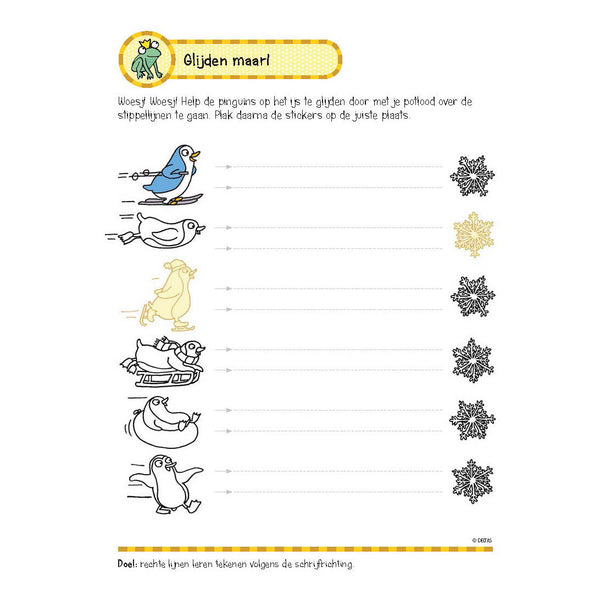 Deltas oefenboek met stickers - eerste schrijfspelletjes (5-6 jaar)