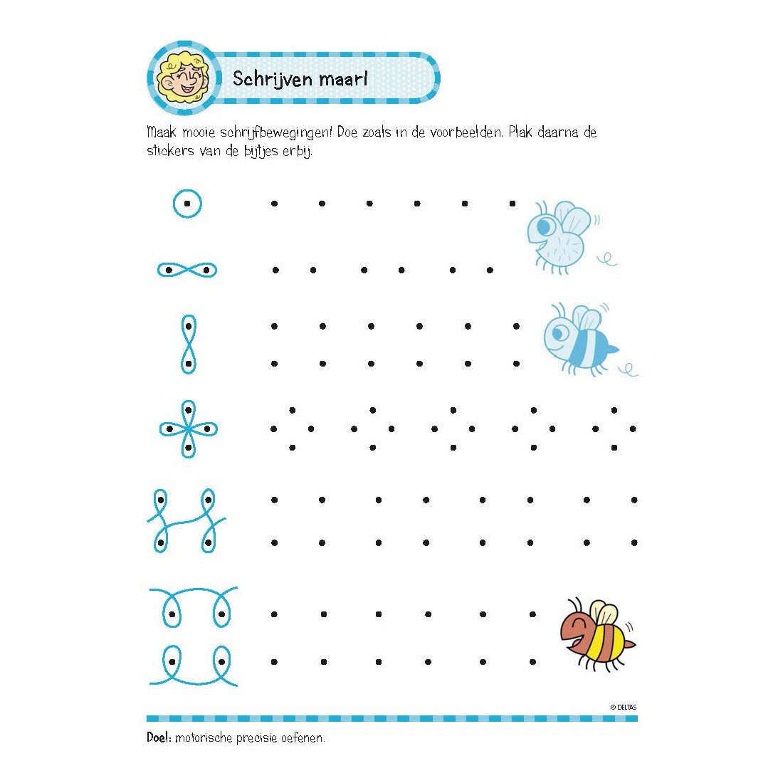 Deltas oefenboek met stickers - leuke schrijfoefeningen (6-7 jaar)