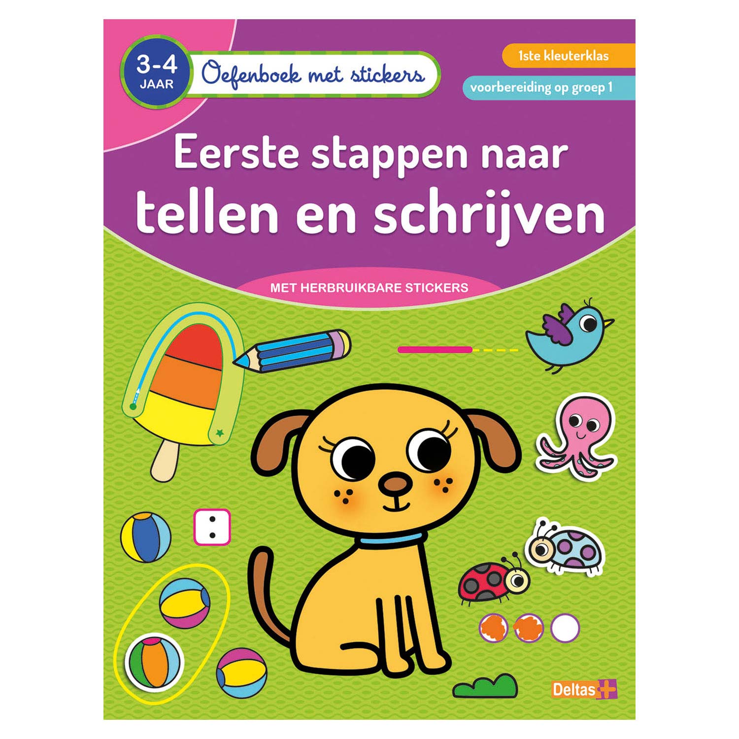 Deltas oefenboek met stickers - tellen en schrijven (3-4 jaar)