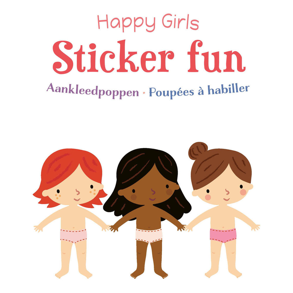 Deltas vrolijke meiden sticker leuk - aankleedpoppen