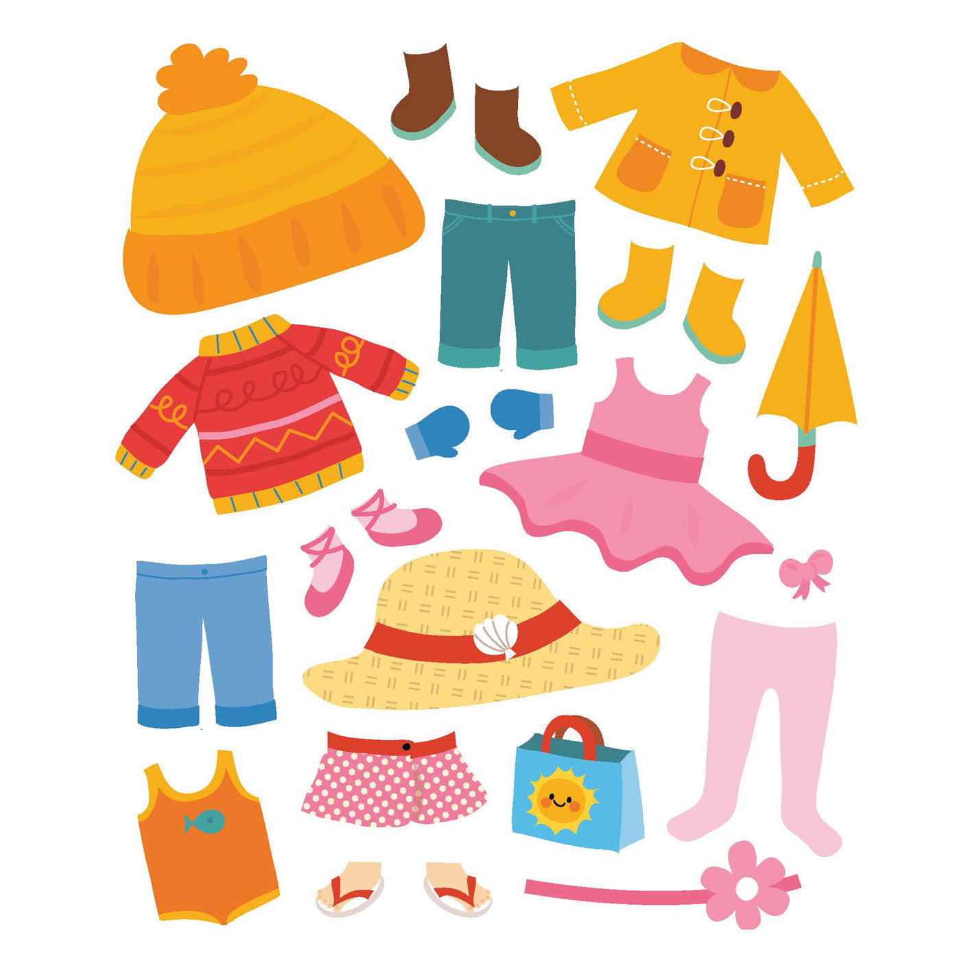 Deltas vrolijke meiden sticker leuk - aankleedpoppen