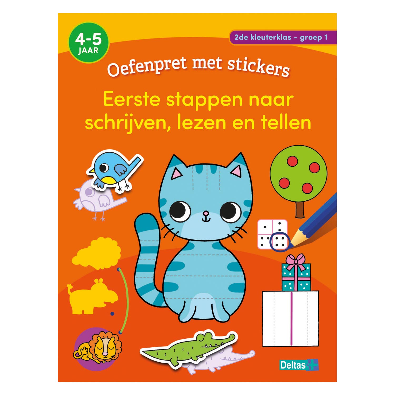 Deltas oefenpret met stickers groep 1- schrijven, lezen, tellen (4-5 jaar)