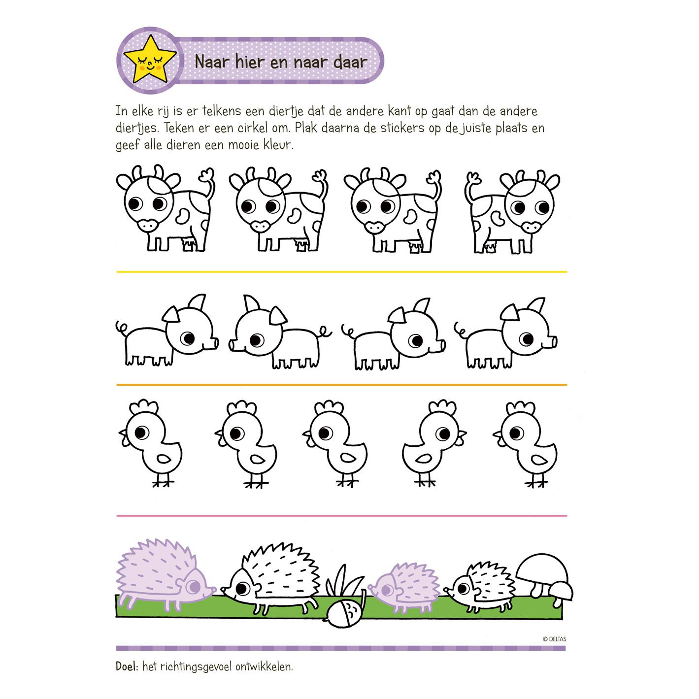 Deltas oefenpret met stickers groep 1- schrijven, lezen, tellen (4-5 jaar)