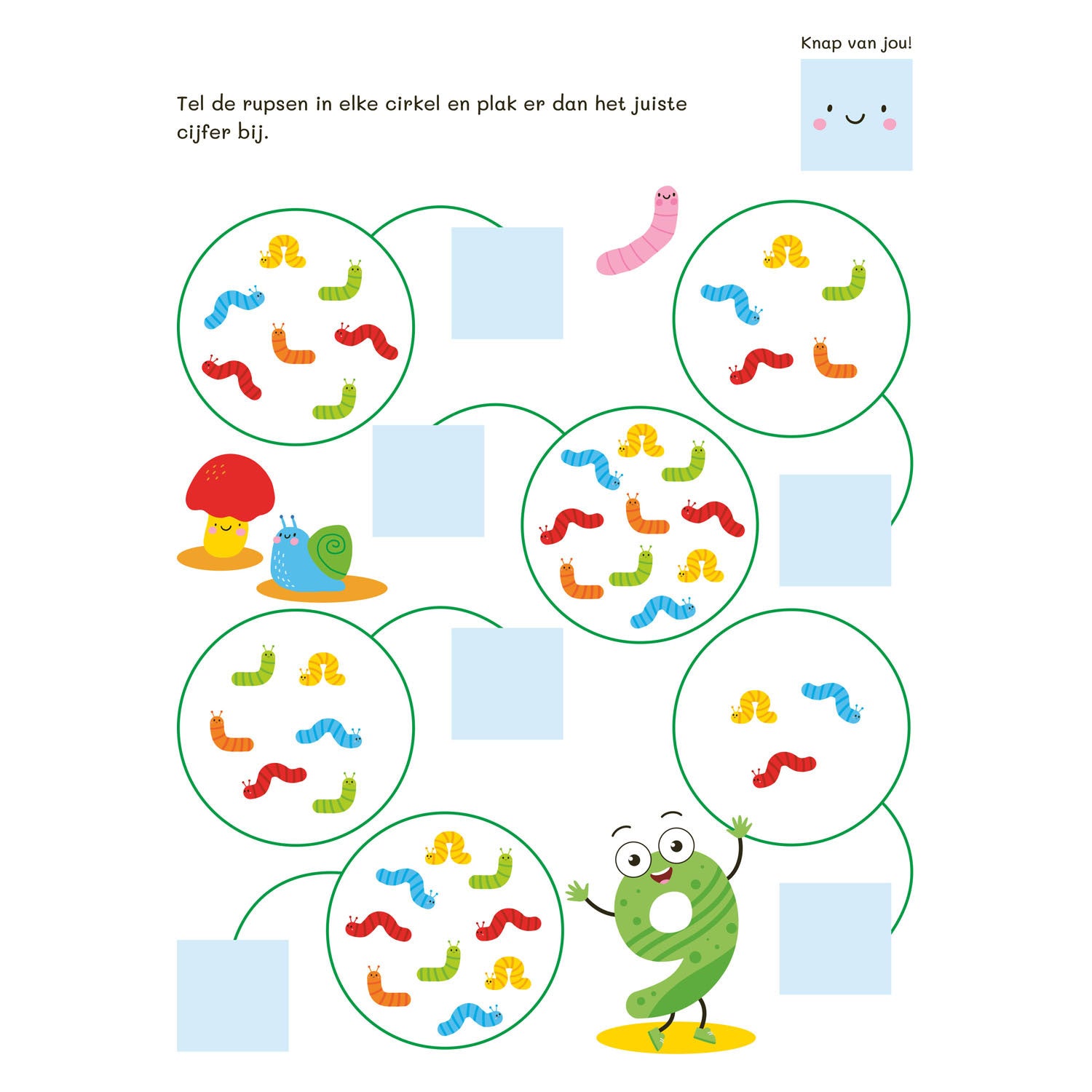 Deltas tellen van 1 tot 10 met stickers (5-6 j)