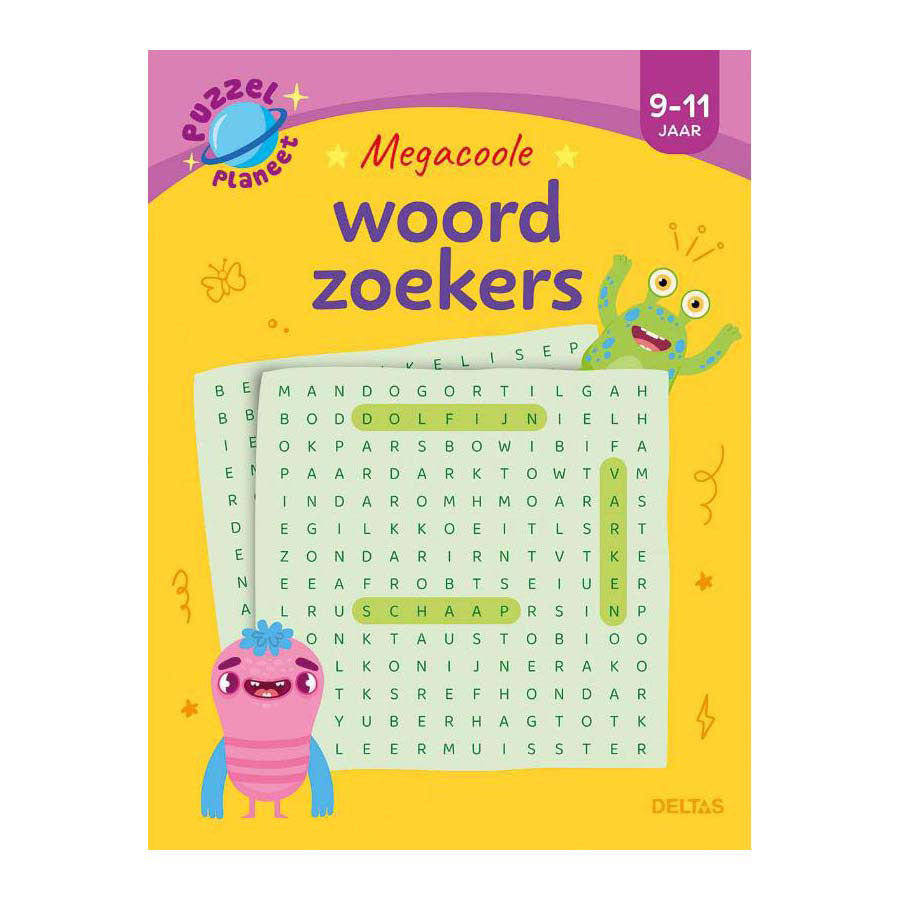 Deltas puzzelplaneet - megacoole woordzoekers 9-11 jaar