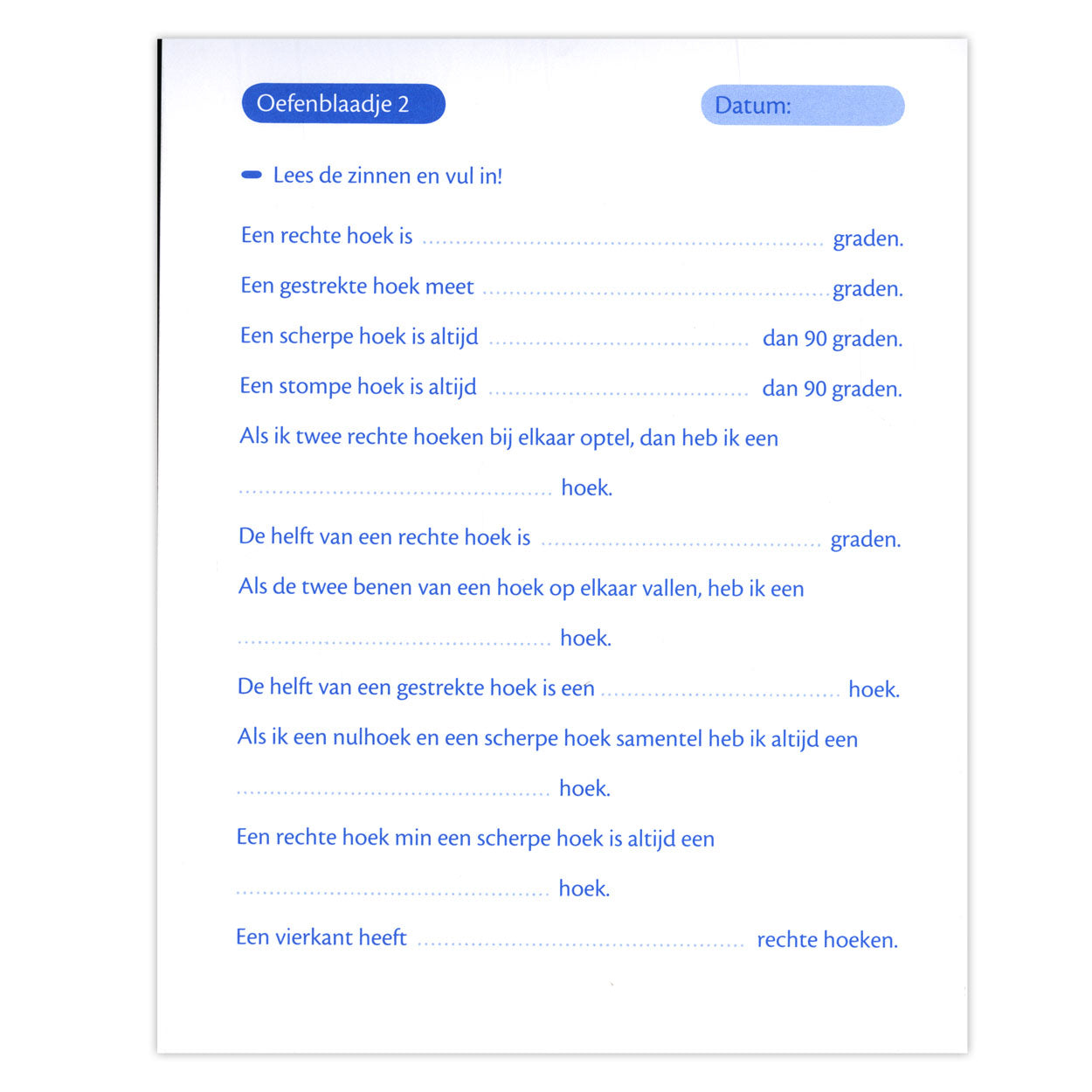 Deltas oefenblaadjes meetkunde (10-11j)