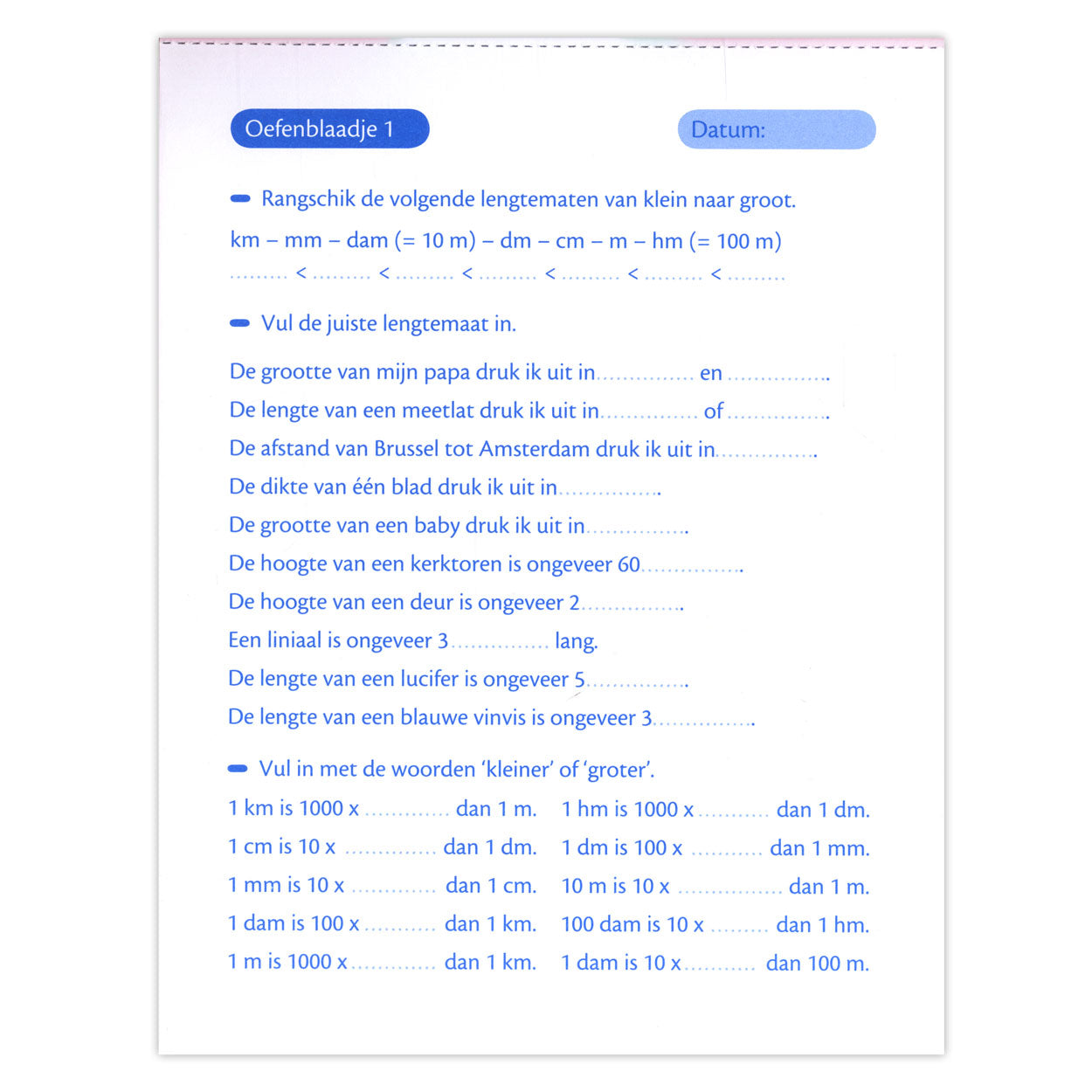 Deltas oefenblaadjes maten en gewichten (10-11j)