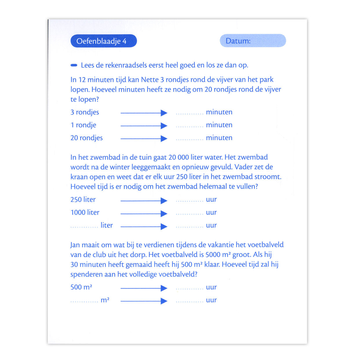 Deltas oefenblaadjes vragen en rekenraadsels