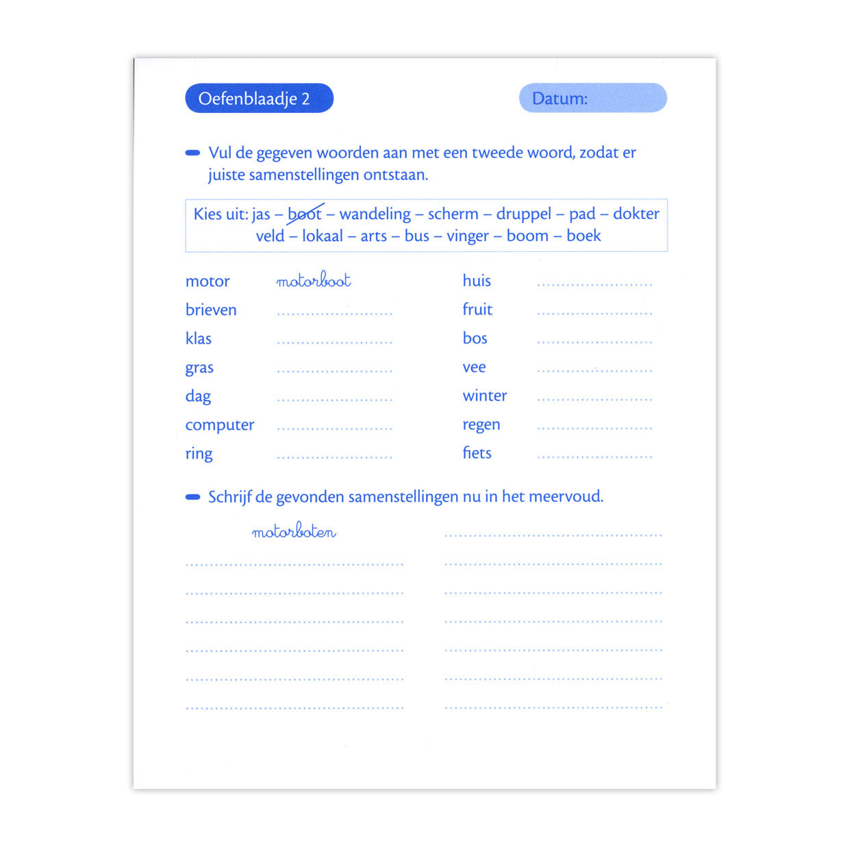 Deltas oefenblaadjes spelling (9-10j) woordleer en zinsontleding