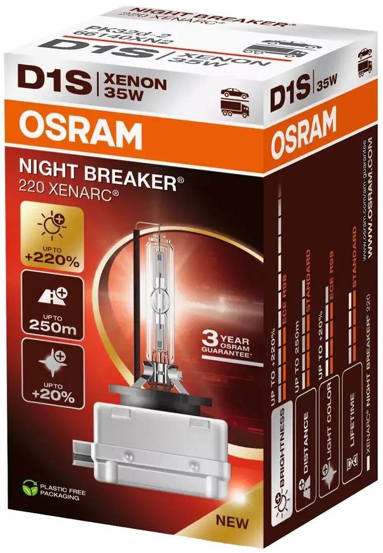 Osram hauptlampe xenarc night breaker 220 xenon lamp 85v 35w d1s night breaker laser