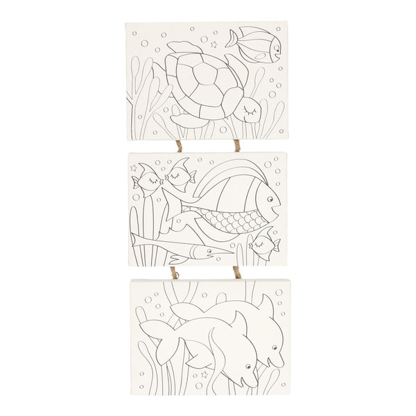 Wins holland canvas schilderset onderwaterwereld, set van 3 stuks