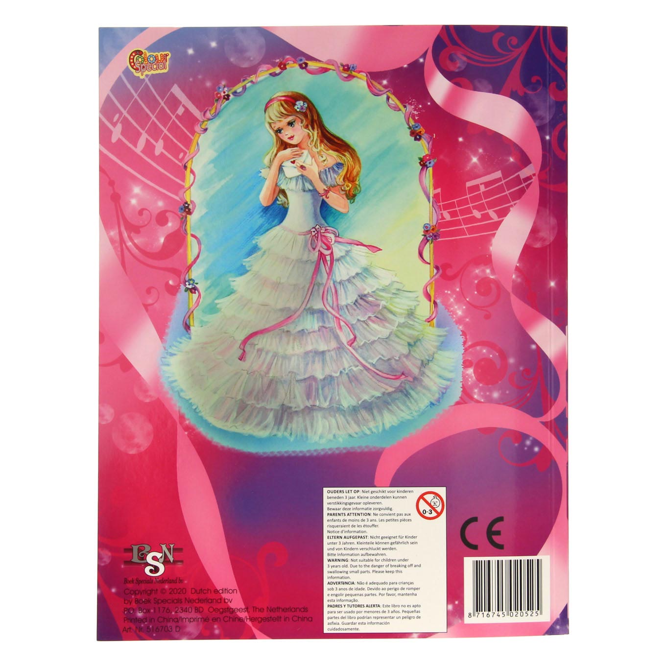 Boek specials nederland bv kleurboek met wascokrijtjes, 12st.