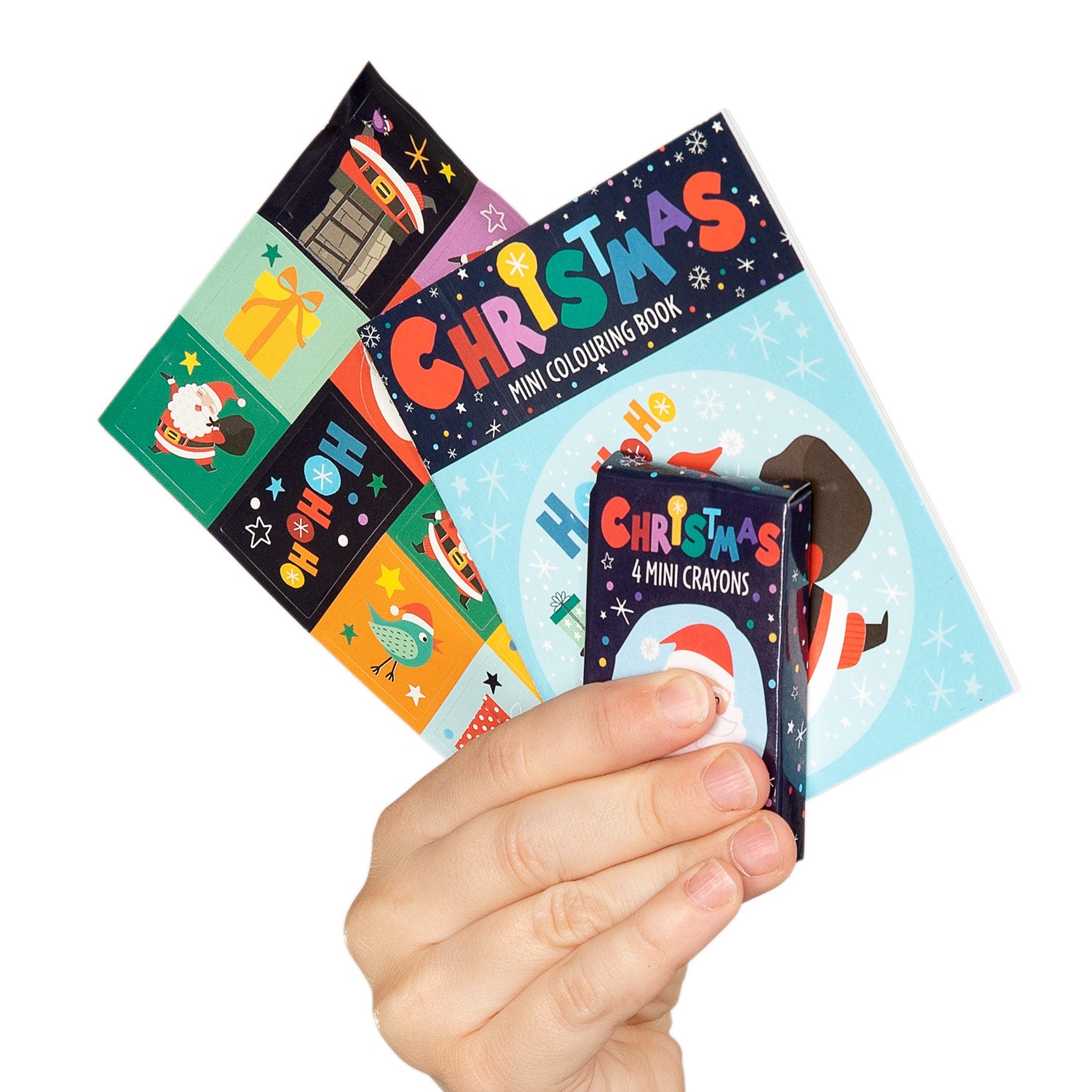 Wins holland traktatiesetje: kleurboekje, waskrijtjes stickervel - kerst