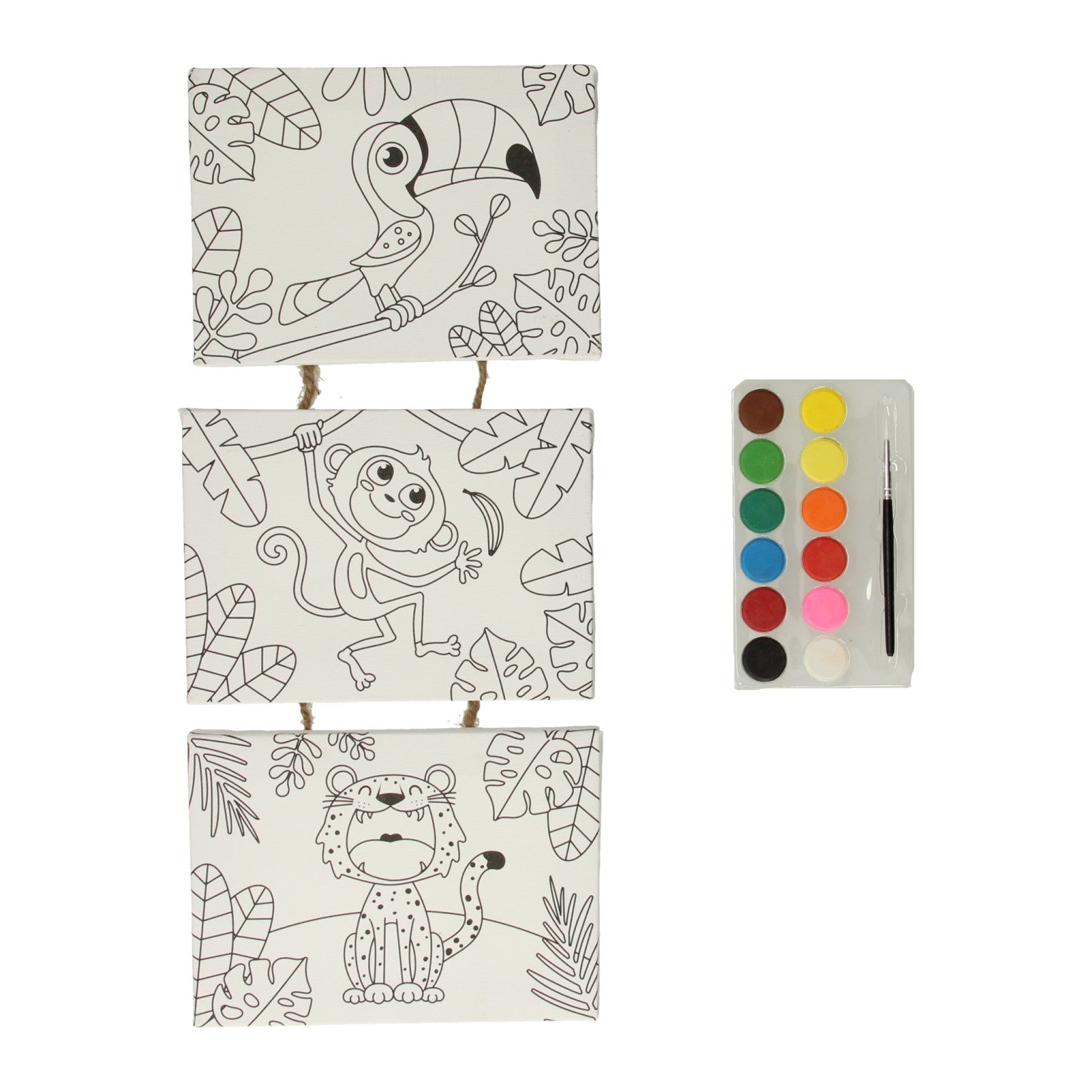 Wins holland canvas schilderijen aan touw - wilde dieren, 3st
