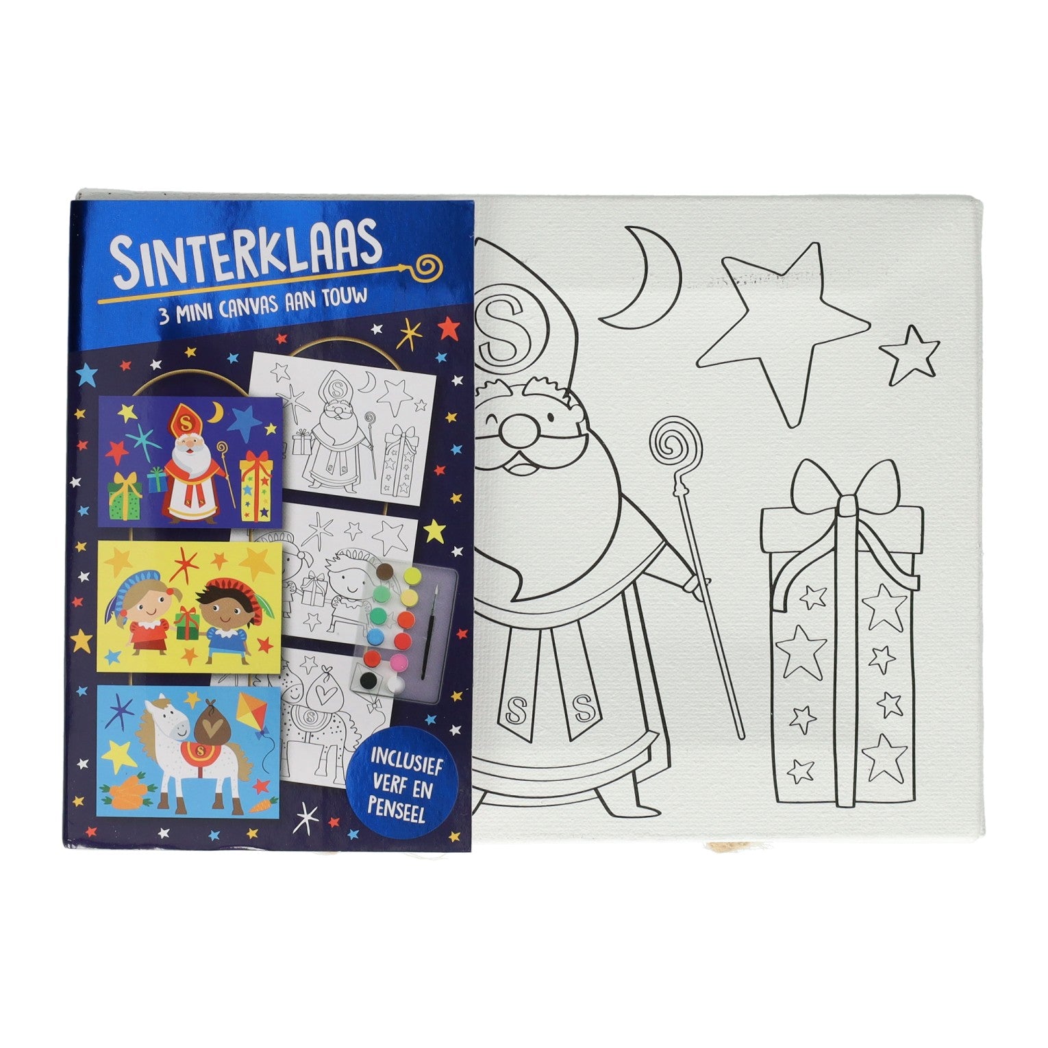Canvascollage sinterklaas verfset, 3st.